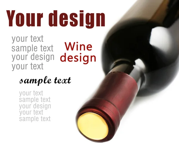 Lying red wine bottle — Stock Photo, Image