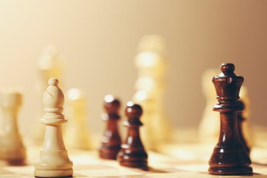 Satranç taşları ve oyun tahtası 