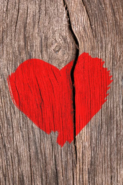 Rood hart op de muur geschilderd — Stockfoto