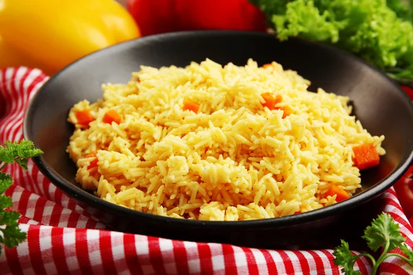 Dušená rýže s mrkví — Stock fotografie