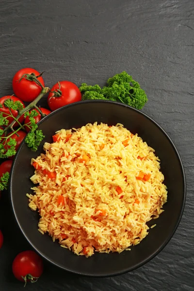 Stewed rice with carrot — Stock Photo, Image