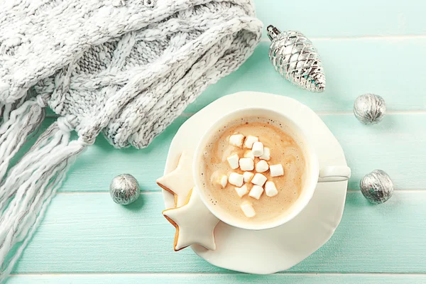 Tazza di cacao caldo con marshmallow — Foto Stock