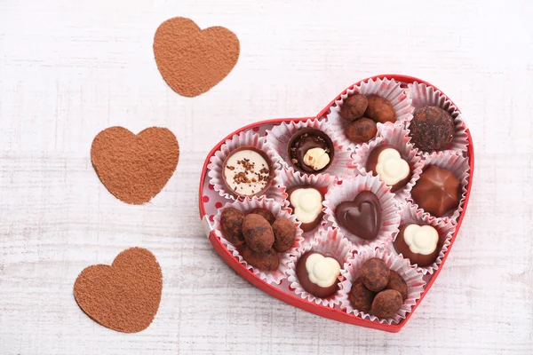 Bonbony ve tvaru sladké srdce — Stock fotografie