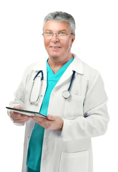 Doctor with stethoscope on background — Stock Photo, Image