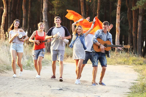 Vrienden spelende muziekinstrumenten — Stockfoto