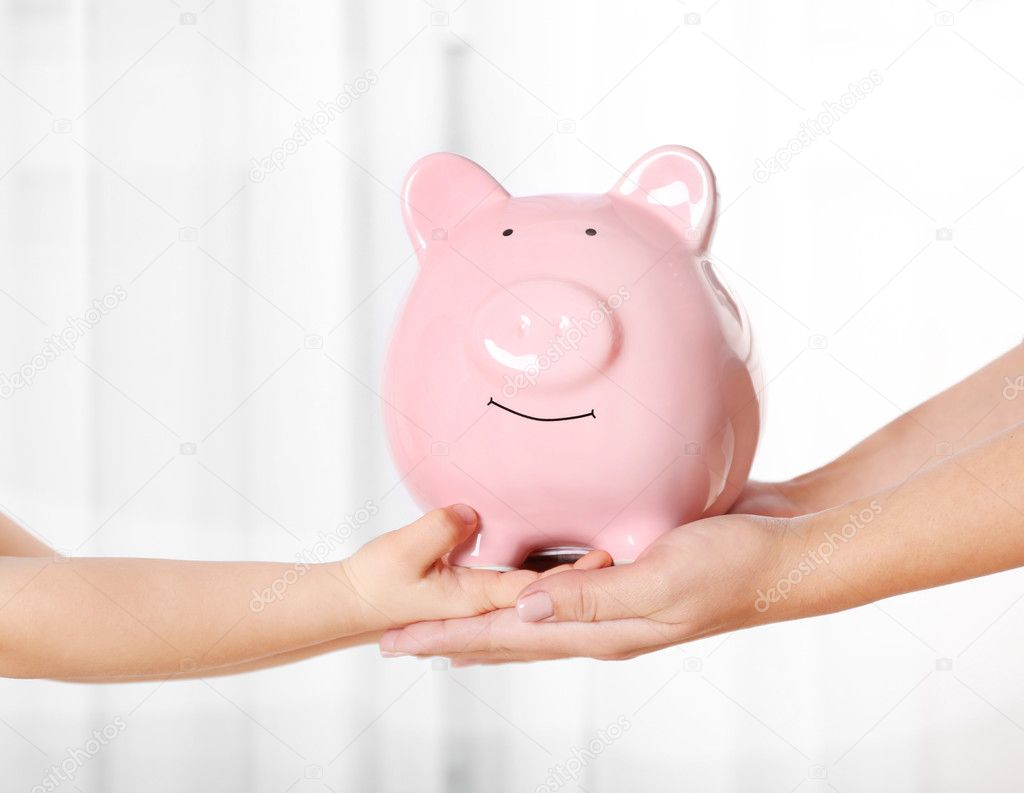 Savings concept. Piggy bank