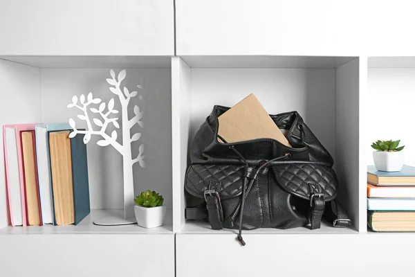 Female handbag with books — Stock Photo, Image