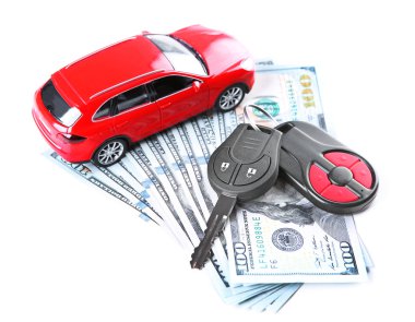 Tuşları ile yeni kırmızı araba