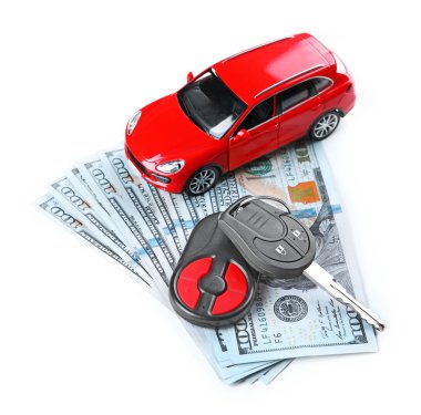 Tuşları ile yeni kırmızı araba