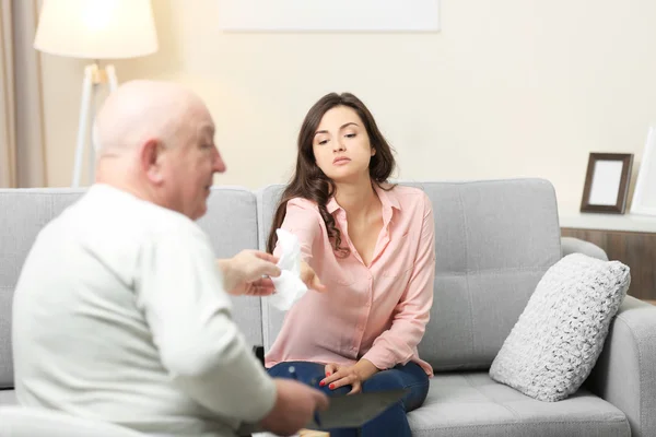 Woman on reception at psychologist — Stock Photo, Image