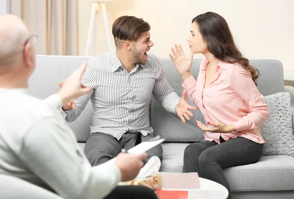 Young couple at family psychologist