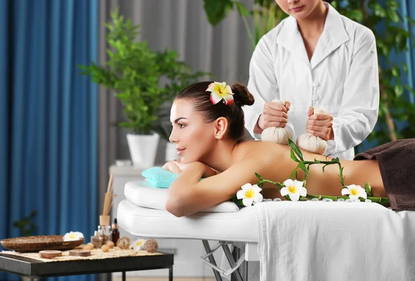 Woman relaxing with hand massage — Stock Photo, Image