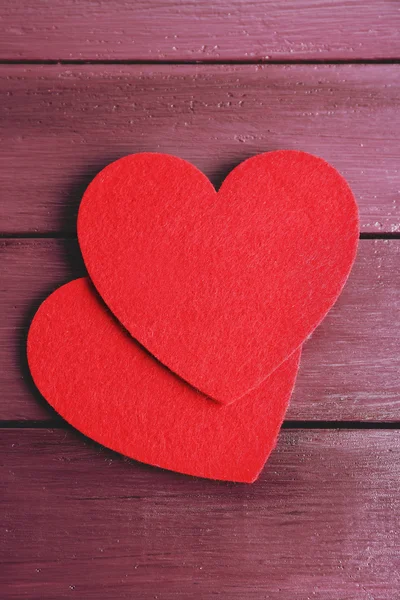 Röd filt hjärtan — Stockfoto