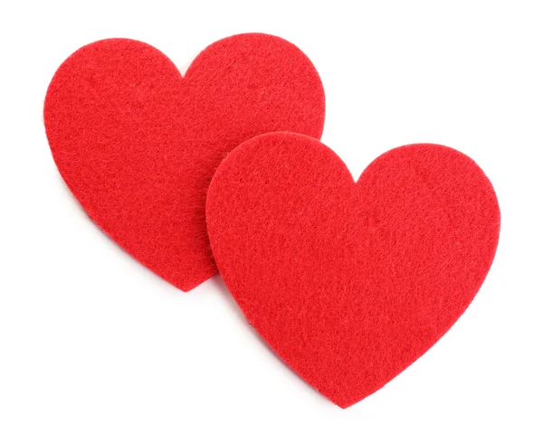 Röd filt hjärtan — Stockfoto