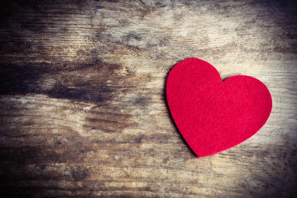 Red felt heart — Stock Photo, Image