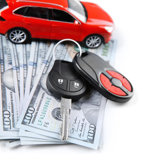 New red car with keys — Stock Photo, Image