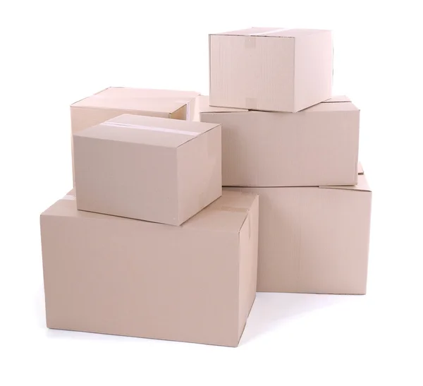 Sada kartonových krabic — Stock fotografie