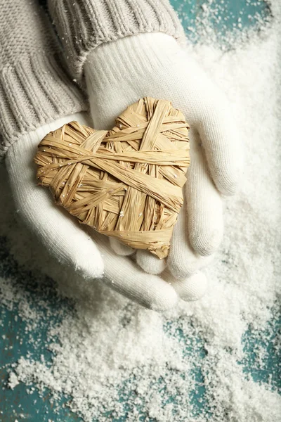 Female hands in mittens — Stock Photo, Image