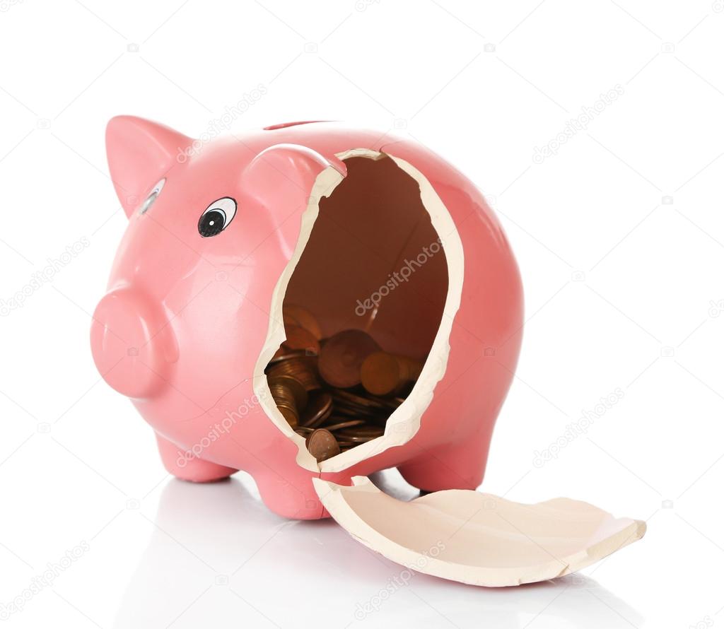 Broken piggy bank 