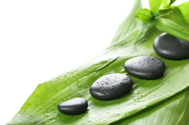 Bambu taşlarla sıcak spa