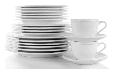 yığın tabak ve bardak  