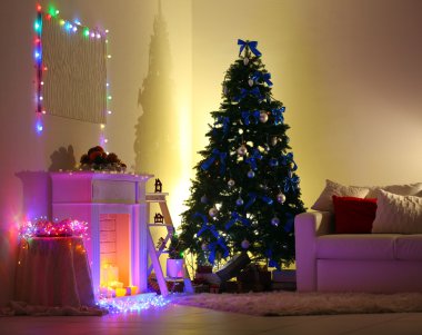 Süslü Noel odası