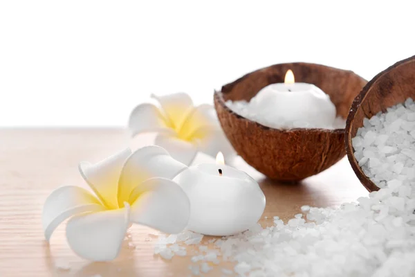 Spa concept of plumeria, coconut — Stock Photo, Image