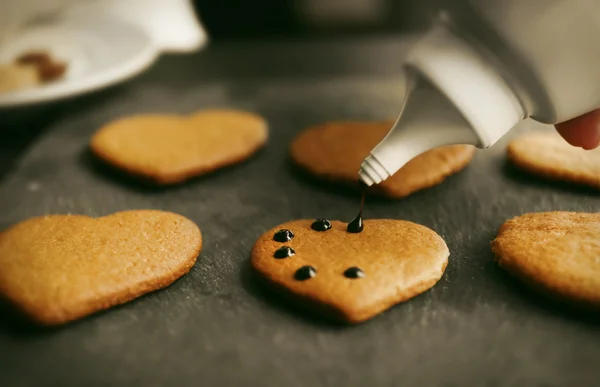 Proceso de decoración de cookies — Foto de Stock