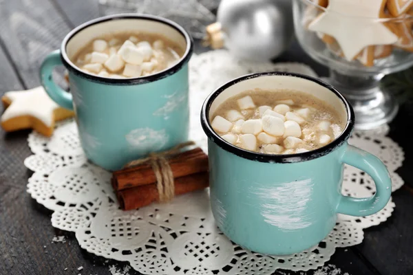 Varm kakao med marshmallow — Stockfoto