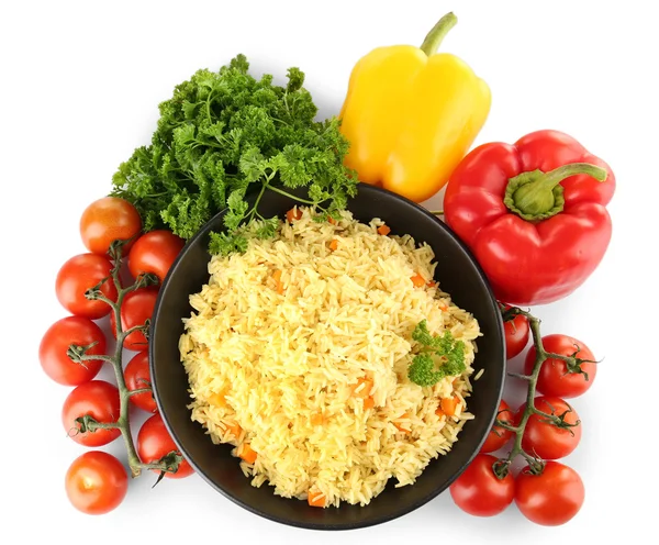 Schotel van rijst met groenten — Stockfoto