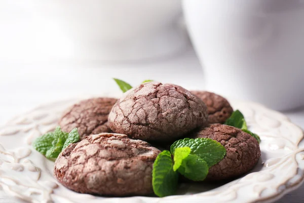 Galletas de chocolate con menta —  Fotos de Stock