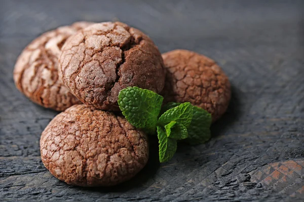Biscoitos de chocolate com hortelã — Fotografia de Stock