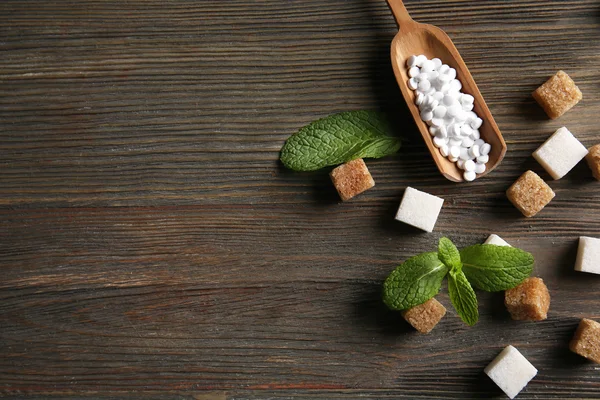 Würfelzucker und Stevia — Stockfoto