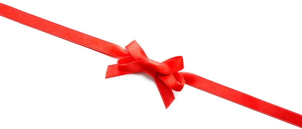 Red ribbon with bow — Stock Photo, Image