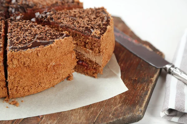 Torta di cioccolato affettata — Foto Stock