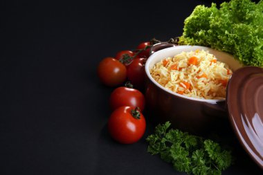 Havuç ile haşlanmış pirinç  