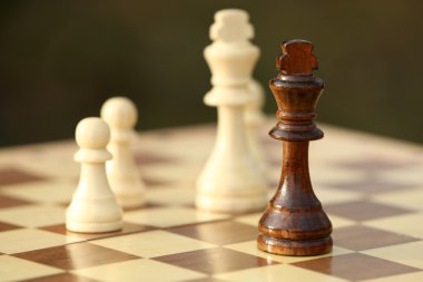 Satranç taşları ve oyun tahtası 