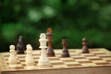 Satranç taşları ve oyun tahtası 