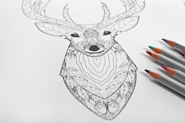 Geyik çizim doodle 