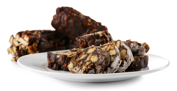 Tasty chocolate salami — Stock Photo, Image