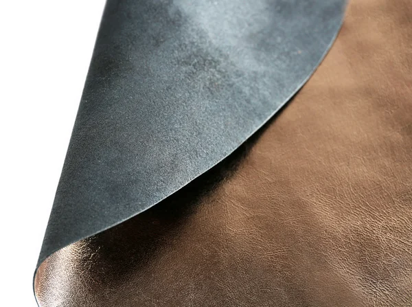 Dark brown shiny leather — Stock Photo, Image