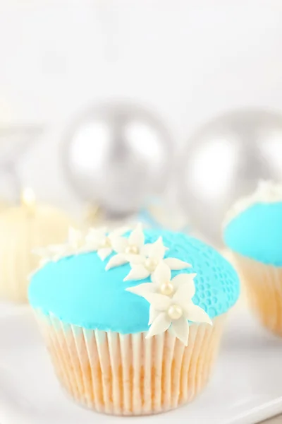 Tasty blue cupcakes — Stock Photo, Image