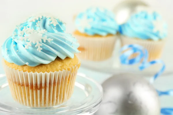 Smakelijke blauwe cupcakes — Stockfoto