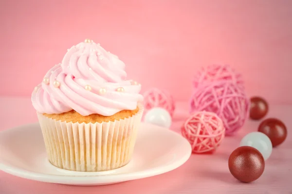 Läckra rosa cupcake — Stockfoto