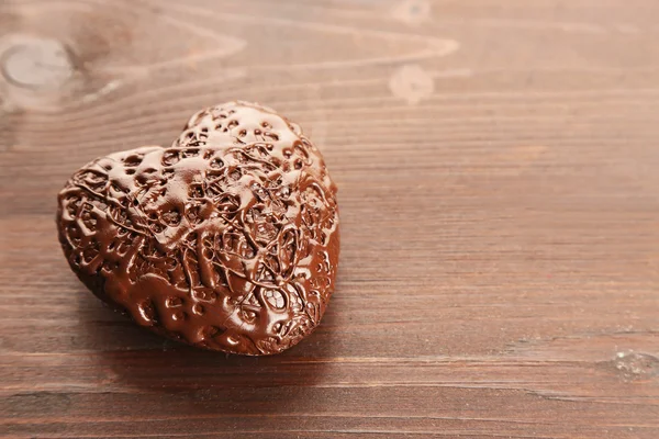 チョコレートの心をクローズ アップ — ストック写真