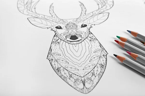 Doodle drawing of deer