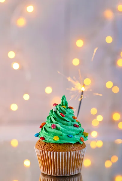 Delicious Christmas cupcake — Stock Photo, Image