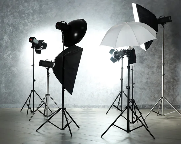 Photo Studio világítási felszereléssel — Stock Fotó