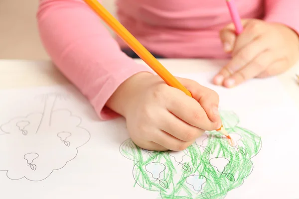 Child drawing closeup — Stock Photo, Image