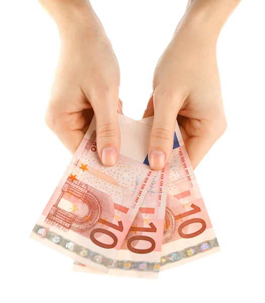 Geld in weiblicher Hand — Stockfoto